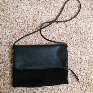 Folding black crossbody Purse